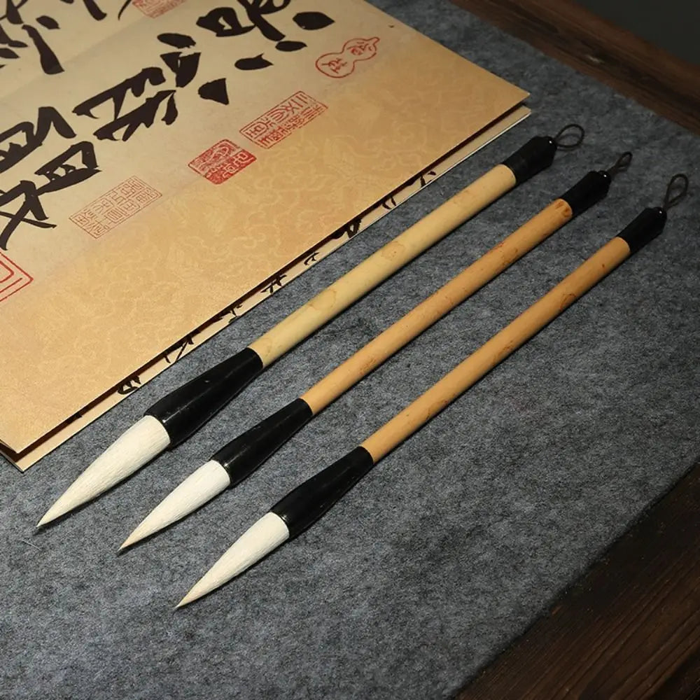 Traditional Chinese Calligraphy Brush Goat's Hair Oil Watercolor Scriptures Writing Brush Wood High-end Art Paint Brush