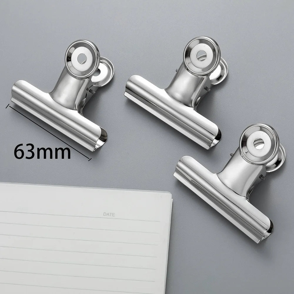 6Pcs Stainless Steel Round Clamps Strong Multi-specification Mountain-shaped Clamps Dovetail Clamps Bill and Document Clamps