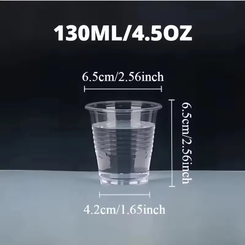 50/100PCS Disposable Transparent Plastic Cups Household Drinking Cups Fruit Juice Coffee Ice Crea Birthday Party Utensils