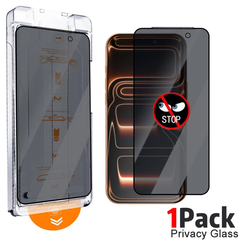 Easy Install Tempered Glass Privacy Screen Protectors for IPhone 17/17 Air/17 Pro/17 ProMax Anti-spy Auto Alignment Kit Film
