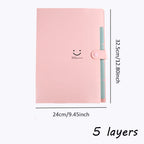 A4 Organ Folder 5 Layers Macaron Colors File Manager Storage Simple Folder for Student School and Office Stationery Supplies