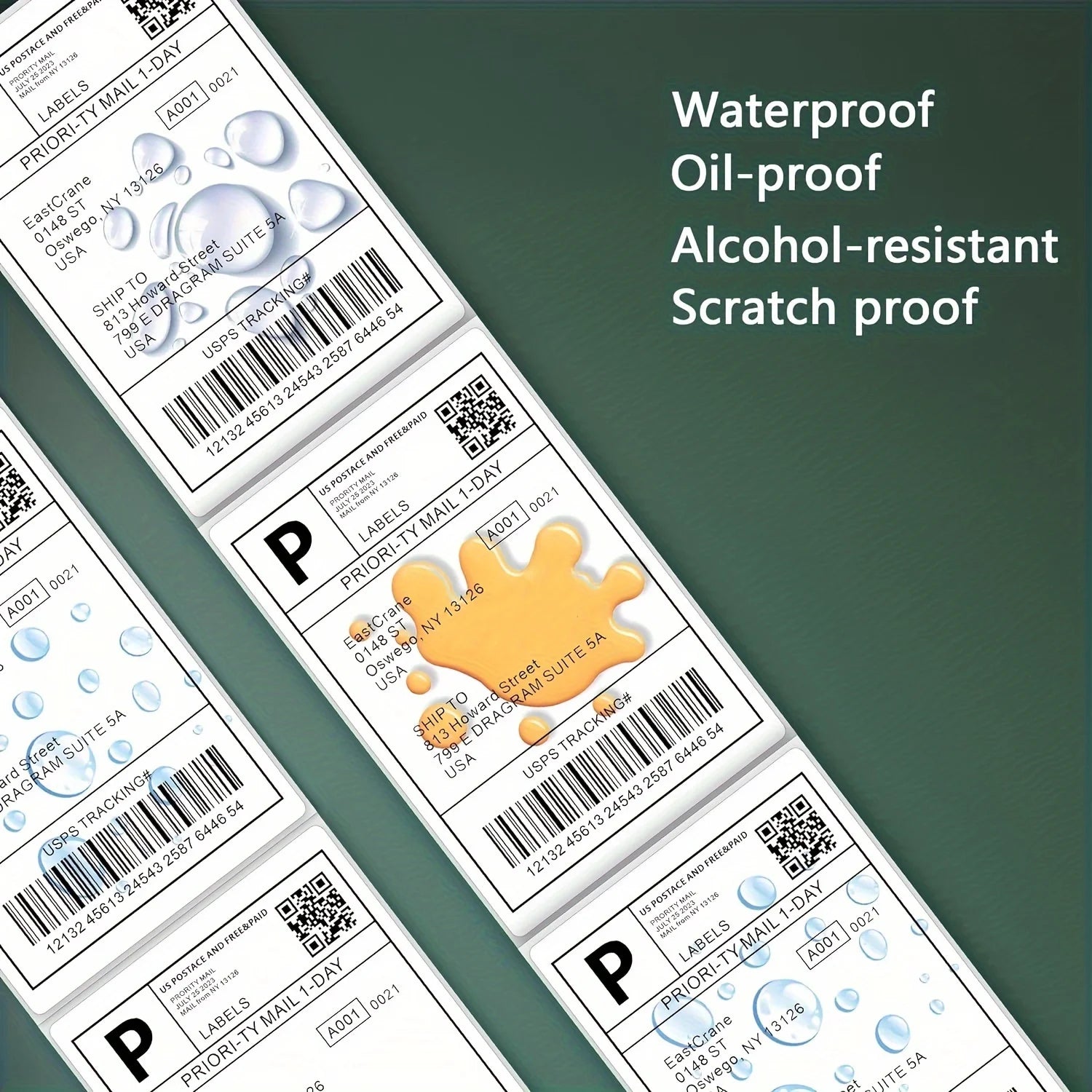 350 Sheets 100x150mm Thermal Adhesive Shipping Labels Express Waybill Postal Code Milk Tea Sticker Logistics Printing Paper