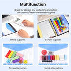 For 2/3/4 Ring Binder Compatible 11-Hole Binder Pockets, Fits Letter/A4 Size Plastic Expanding File Folders, 200-Sheet Capacity