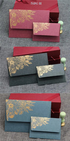 10pcs/special Paper Card Hot Stamping Invitation Letter Envelope, Pearl Paper Packaging Thick Envelope