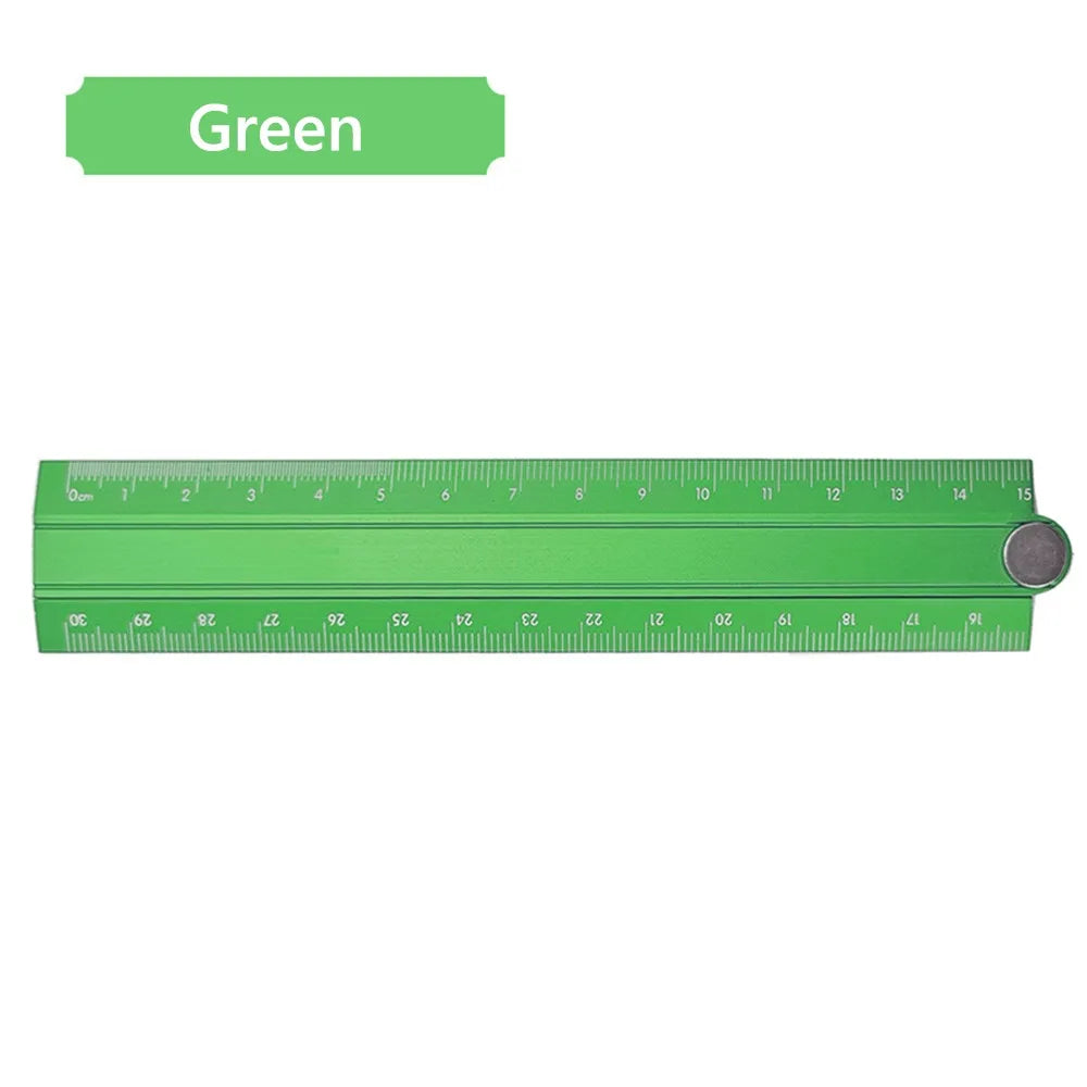 High Quality 30cm Folding Ruler Aluminum Alloy Multifunctional Stationery Ruler Drawing Measuirng Tool Metal Ruler Students