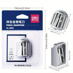 1/2Pcs Deli Zinc Alloy Pencil Sharpener Silver Metal Sharpener School Office Sharpener Stationery Supplies