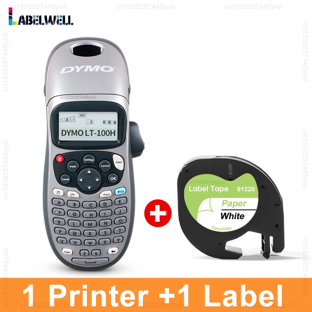 Dymo Label Printer LT100H LT-100H Inkless Label Maker Handheld Label Machine with Dymo 12mm LT Tape or 5PK 91201 91200 Label