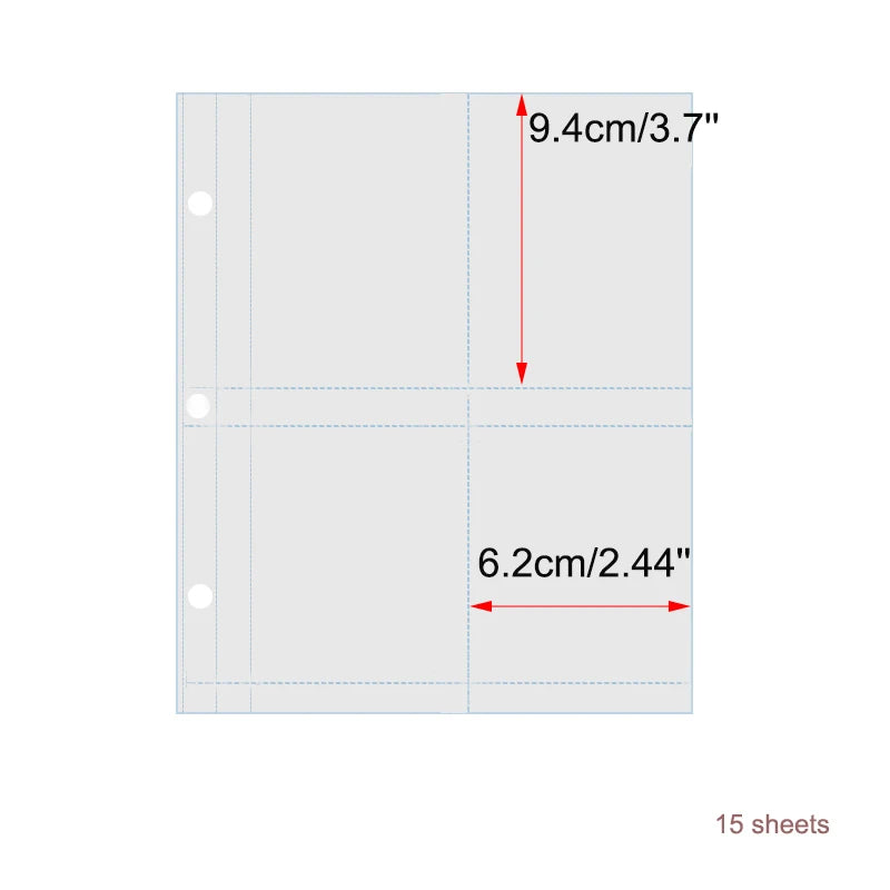 A5 3 Ring Binder Kpop Photocards Holder Photo Album Pocket Sleeves Clear Photo Card Collect Book Loose-leaf Binder Sheet Inserts