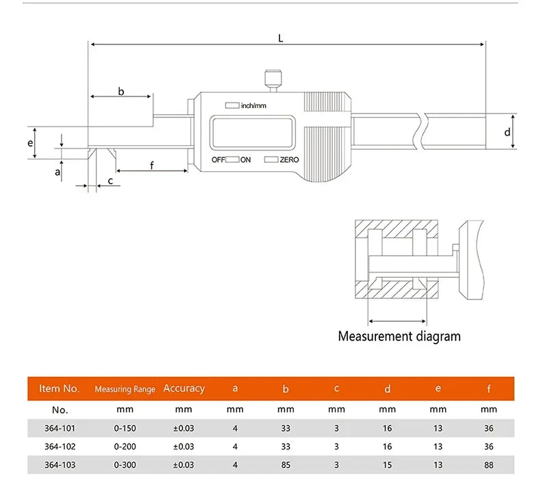 Electronic Inner Groove Width Digital Caliper 4-150 200mm High-Precision 0.01 Hole Inner Groove Measurement Tool