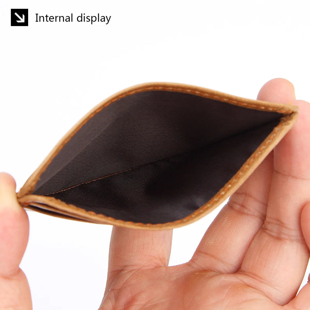 New Genuine Leather Card Holder Oil Wax Leather Multi-Card Small Retro Cowhide Coin Purse Men/Women Luxury Card Holder