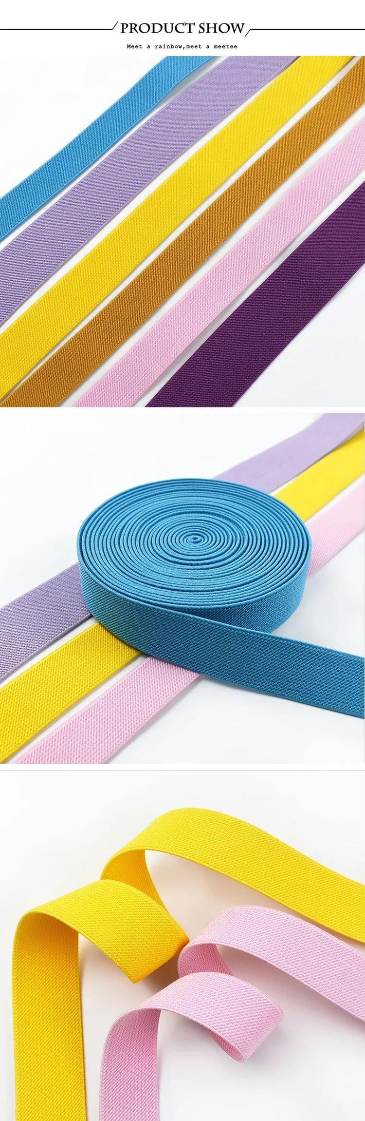 3/5M Meetee 20-50mm Elastic Bands for Trouser Waist Rubber Band Stretch Webbing Tape Belt DIY Underwear Clothes Sewing Accessory