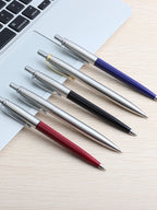 10 Pcs/Set Metal Ballpoint Pens Automatic Ball Pen G2 Refill Black Blue Ink For School Office Stationery Supplies Writing 0.7mm