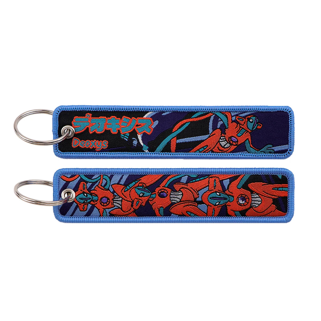 Kawaii Japanese Elf Anime Embroidery Key Fobs Key Tag Motorcycles Cars Backpack Chaveiro Keychain Fashion Keyring Friends Gifts
