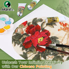 Marie's Chinese Painting Pigment Set,2pcs 20 Colors 32ml/1.13oz Tube,Watercolor Sumi Paint Kit for Drawing,Writing,Ink,Landscape