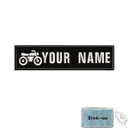 1PC 10cmX2.5cm Custom Name Patch Stripes Badge Iron On Or Hook Loop fire trophy radiation motorcycle blood drop love Pentagram