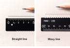 Deli 4Pcs Student Stationery Set Triangle Ruler Straight Ruler Grid Ruler Angle Measuring Tool Aluminum Alloy Material