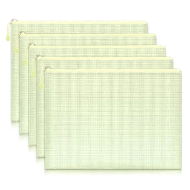 5 PCS A4 A5 A6 Mesh Zipper Pouch Document Bag Waterproof Zip File Folder Storage Bags A4 A5 A6 Office School Supplies Stationery