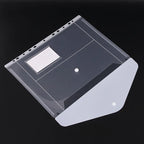 11-hole Loose-leaf File Bag, Transparent 3-hole Folder+6pcs Binder Pockets Document Pouch for Office and School Supply