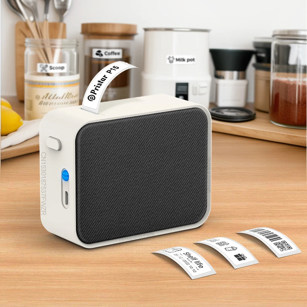 P15 Thermal Label Printer Similar as Marklife P15 P12 Mini Label Maker Portable Sticker Label Machine or 3PK 12mm Label Paper