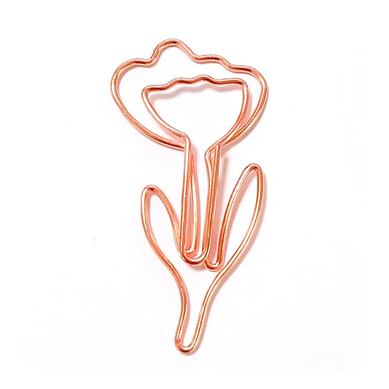 10PCS/Set Colored Flower Shaped Paper Clip Colored Paper Clip Office Stationery Metal Bookmark Holder Stationery Paper Clips