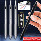 Multifunctional 4-color-in-one gravity-sensing pen metal ballpoint pen/Mechanical Pencil,Black/Red/Blue Ink Oil Signing canetas