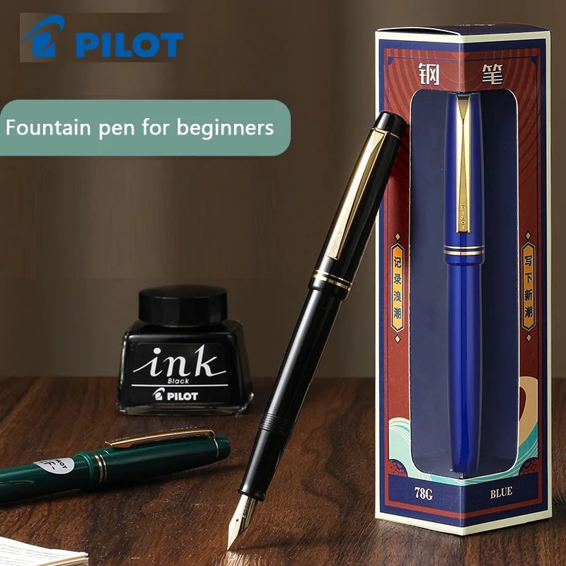 PILOT 1pcs Japan Fountain Pen FP-78G High-end Writing Stationery EF/F/M Iridium Pen Tip Luxury Gift Box Student Smooth Writing