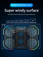 Jomaa RGB Gaming Laptop Stand Air Cooler Notebook Stand Holder with 6 fans Cooling Fan Base Suit for 12-17 inch Laptop