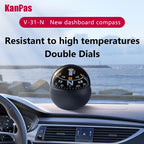 KANPAS Compass for Car/Small Dashboard Compass/Compass for Boat/No Leaking Compass/Double Dial/Luminous