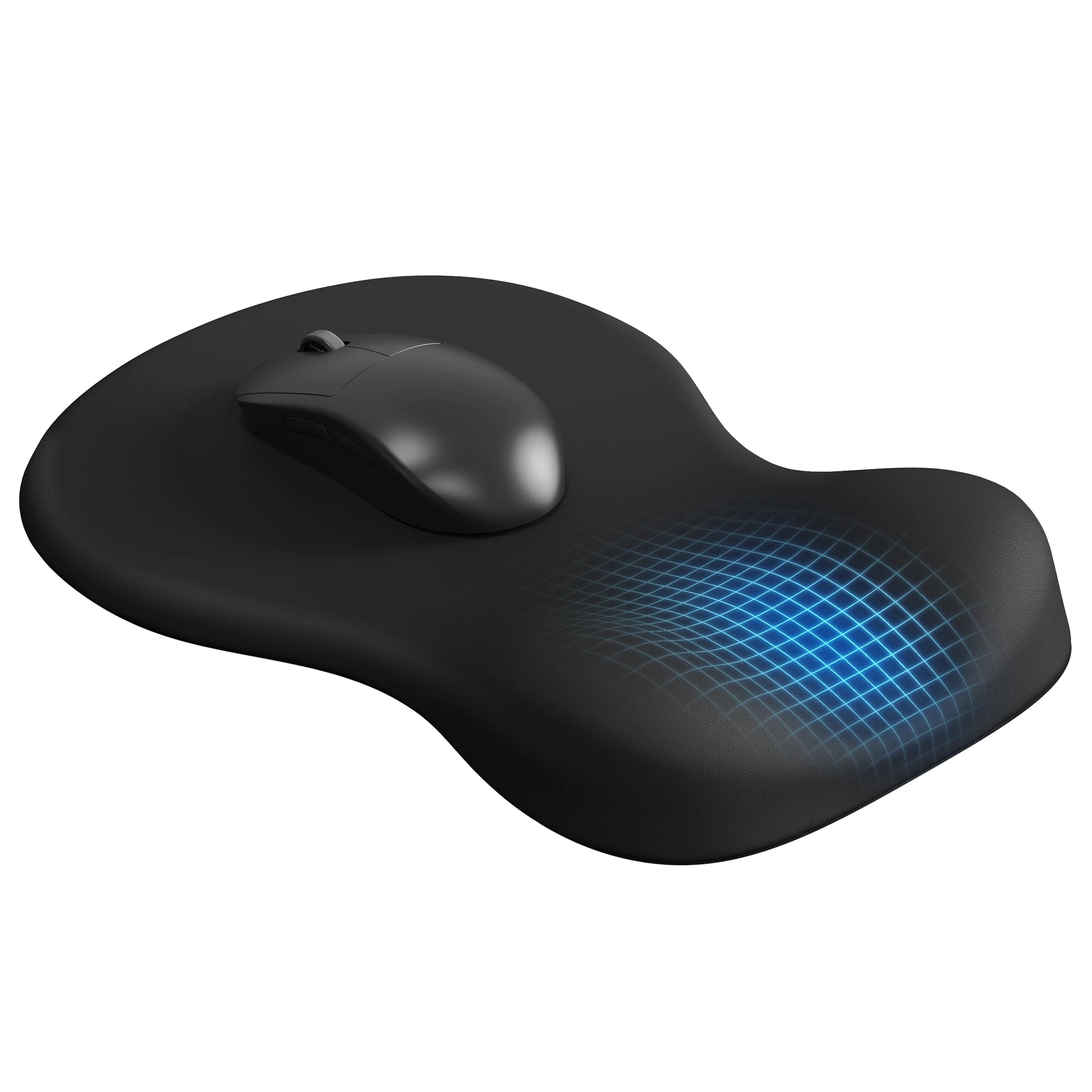 Ergonomic Mouse Pad with Wrist Rest, Black Mousepad with Wrist Support, Non-Slip Hard Base Mouse Pads, Portable for Office/Home