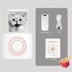 Portable Mini Label Printer - 57mm Wide, 200dpi Photo Printing, Rechargeable USB-Powered, Compact Design for Home Office