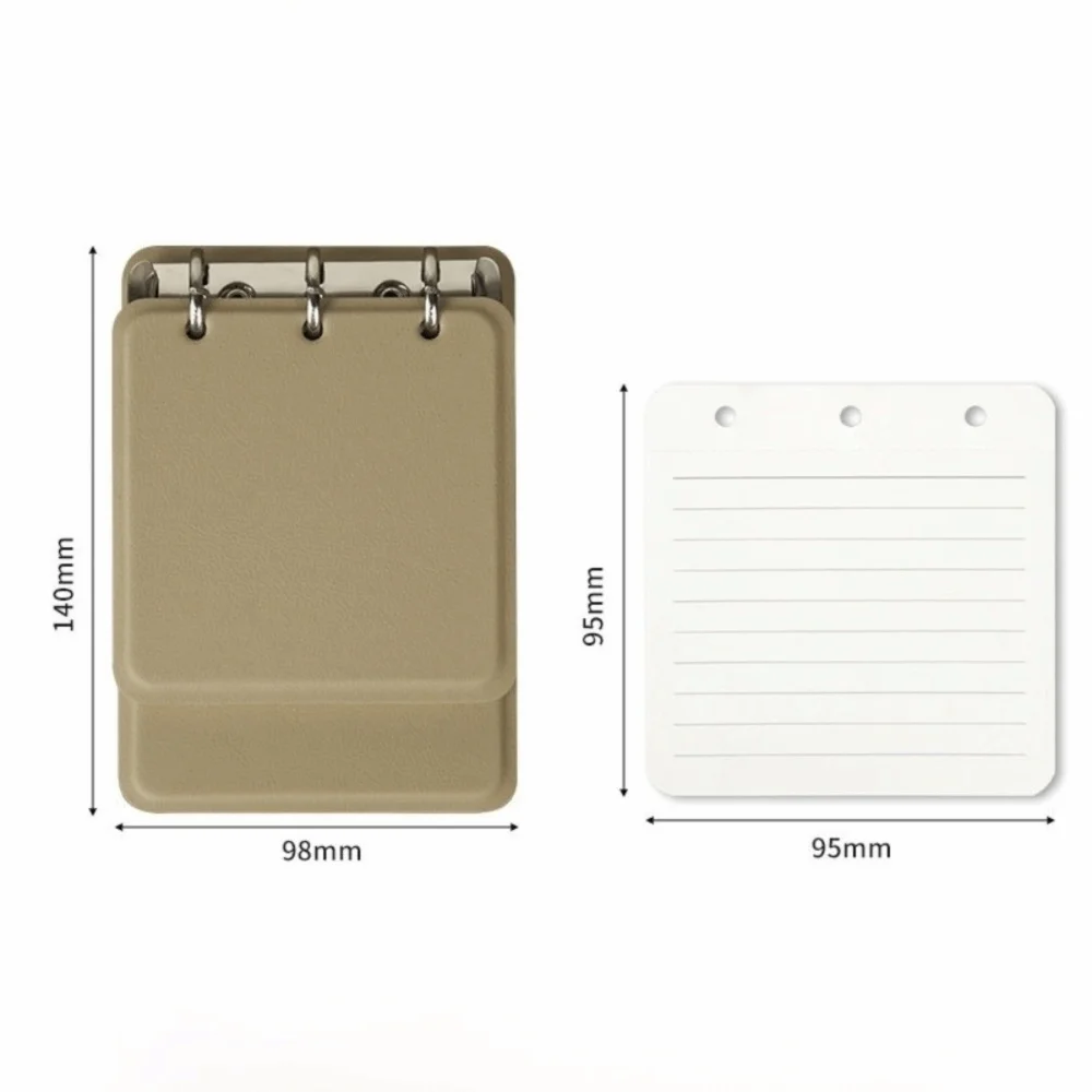 Multi-functional 3-Ring Binder Loose-Leaf Notebook PU Leather Cover Portable Notepad Refillable Memo Pad School Office Supplies