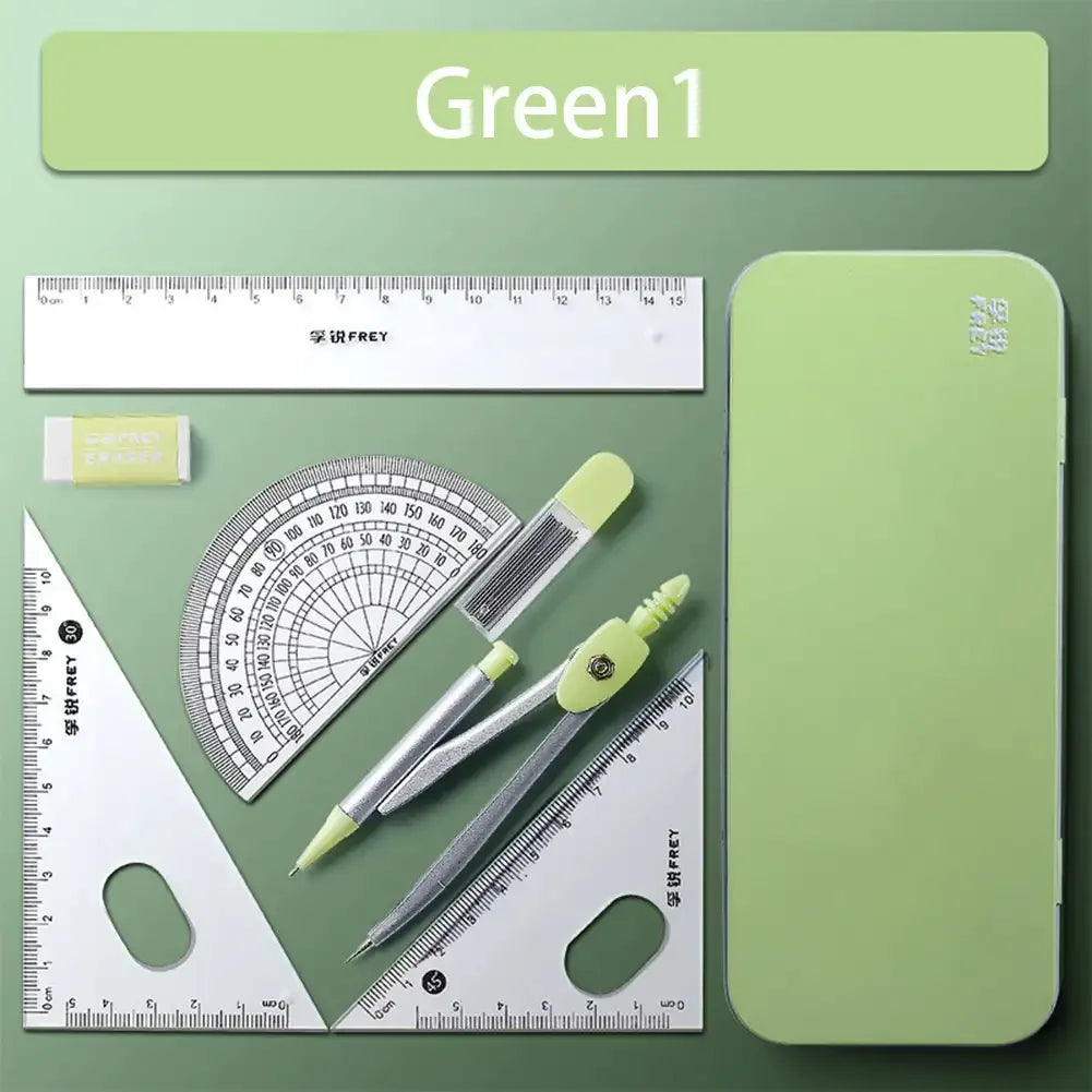 New 7Pcs/Set Professional Back to School Mathematical Rulers Set Compass Ruler Multi-function Drawing Tools Students Stationery