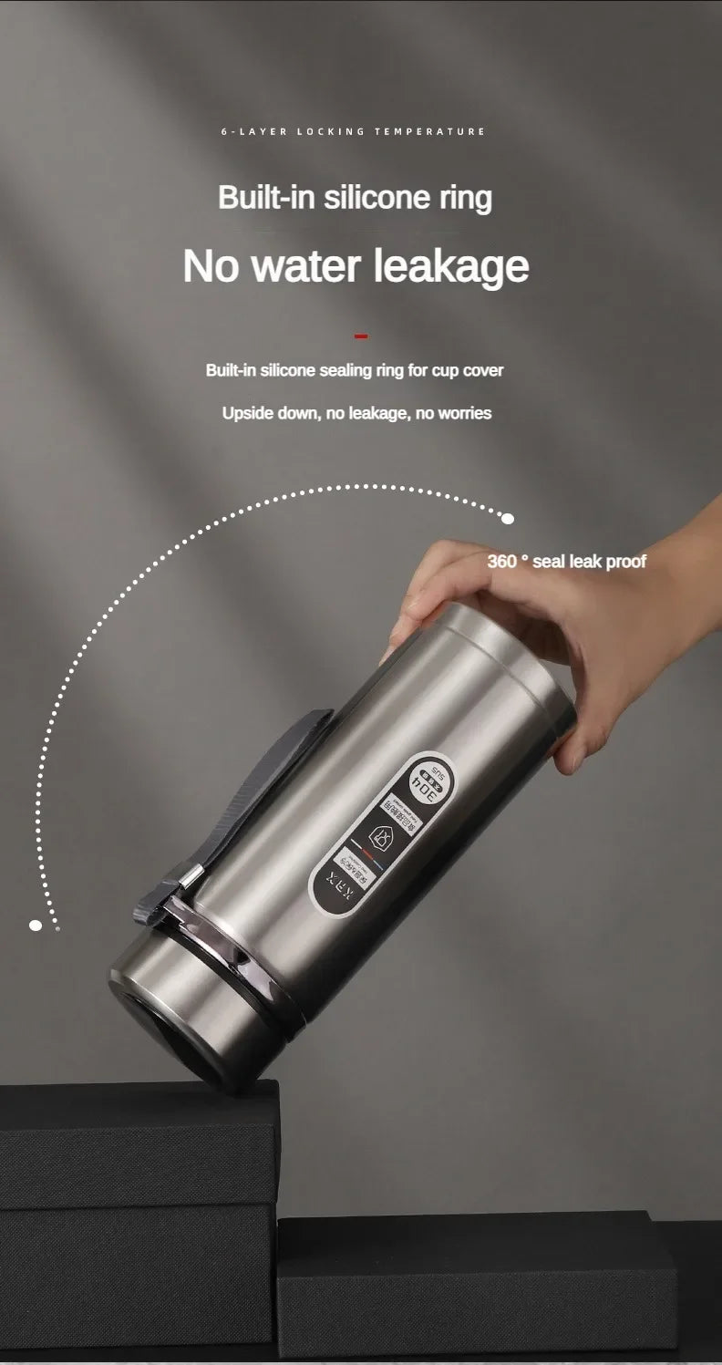 SoftAura Stainless Steel Thermos Bottle LED Temperature Display 500ML- 1L Sus304 Vacuum Flask Portable Cup  2026 New