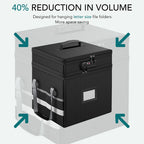 File Box with Lock Multi-Layer Fireproof File Organizer Foldable Storage Box Large Portable Home Office File Organizer Box