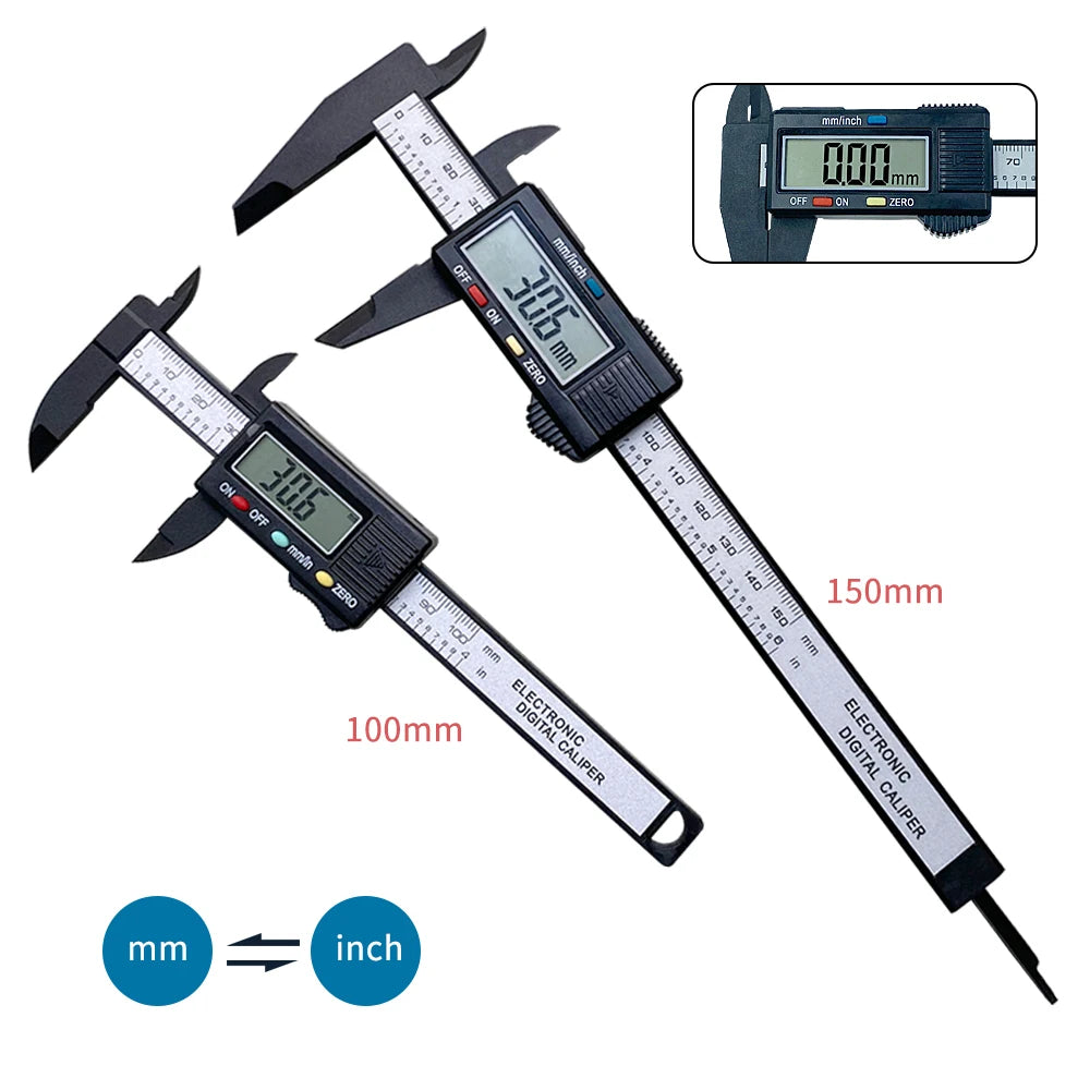 Hot Sell 150mm 100mm Caliper Carbon Fiber Dial Vernier Caliper Gauge Micrometer Measuring Tool Ruler