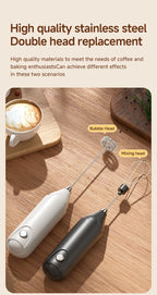 1/2sets Electric Handheld Egg Beater Coffee Milk Frother Portable Milk Foam Maker for Baking Food Mixer Essential Kitchen Tool