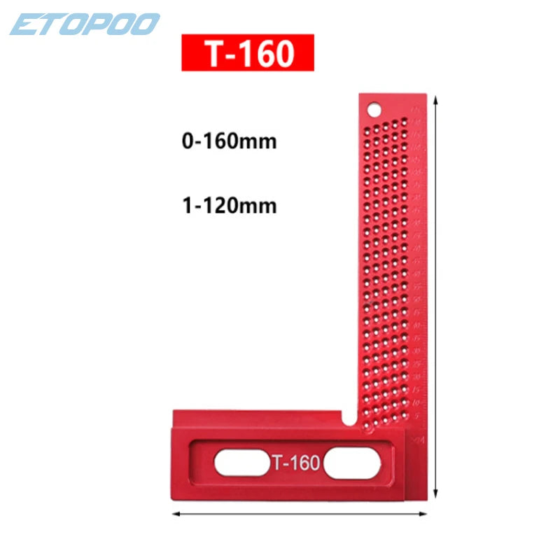 160/200mm Square T-type Scriber Mark Measurement Aluminum Alloy Precision Cross-Calibration Ruler Woodworking Tools