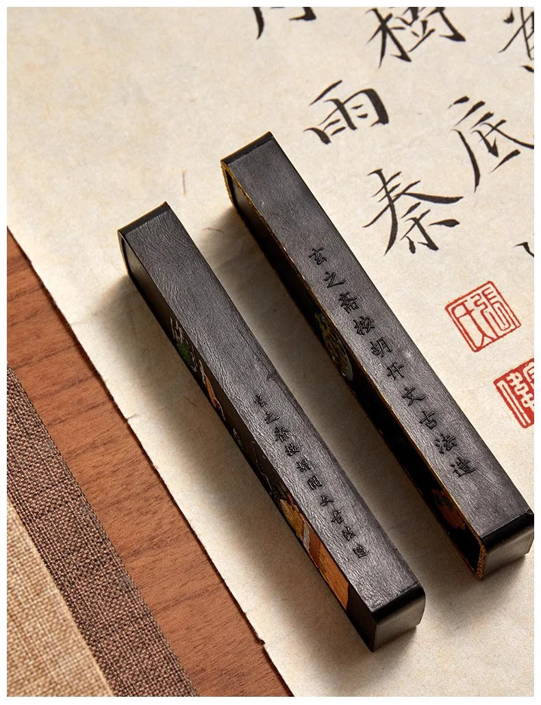 Traditional Chinese Sumi Ink Stick Black Color Inkstick Calligraphy Writing Painting Ink Bar Watercolor Fabric Paint Ink Block