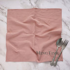 12pcs Napkins 40X40CM Plain Washed Cotton Tea Towel Dining Place Mats Wedding Party Christmas Linen Kitchen Cloths Table Decor