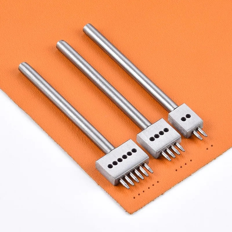 3PCS Leather Punching Die Set Manual Hole Punch Tool Multi Round Punch for Leather Crafting DIY Leather Working Handmade Tools