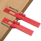 Precision Pocket Ruler T-Type Scribing Ruler Carpenty Square T Track Ruler Inch and Metric Measuring Marking Ruler W/ Slide Stop