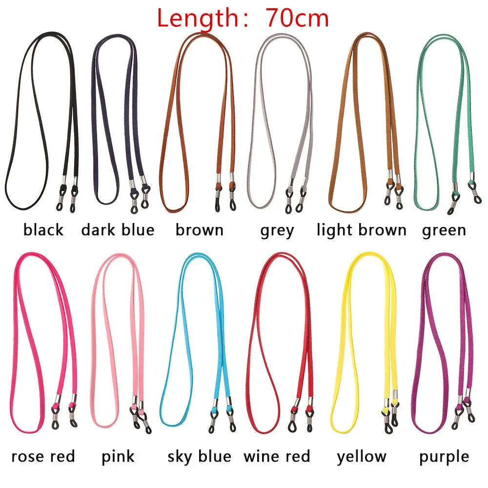 1PC Fashion New Design High Elasticity Sunglasses Lanyard Leather Strap Glasses Chain Cord Reading Glasses Strap Decoration