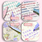 4PCS Sparkling Pink Highlighter Star River Handwritten Pen with High Appearance Value Key Classroom Note Marking Colored Pen