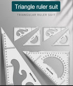2Pcs/Set Multifunctional Triangle Ruler 30/45 Degree Measurement Angle Isosceles Triangle Ruler Geometry Students Drafting Tool