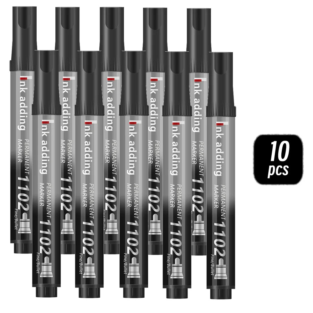 1/10/20pcs 2mm Red Blue Ink Black Permanent Marker Pens, Fine Tip, Waterproof, Quick Drying Drawing Pens Wood Stone Metal Glass