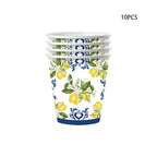 Lemon Birthday Decoration Sicilian Lemon Paper Plates Cups Napkins Tablecloth Banners Spiral Baptism Dolce Vita Party Supplies