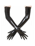 Unisex Latex Rubber Gloves Wrist Seamless Moulded Shoulder Length Latex Gloves Red Long Fetish Gloves for Men Women