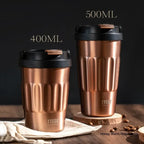 TYESO Vacuum Flasks Thermos Water Bottles 400ml/500ml Stainless Insulated Cup 304 Original Car Tumbler Cold and hot Coffee Mug