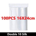 100Pcs Thicken Zipper Sealed Bags Clear Plastic Storage Bag for Small Jewelry Food Packing Reclosable Ziplock Sealing Bags