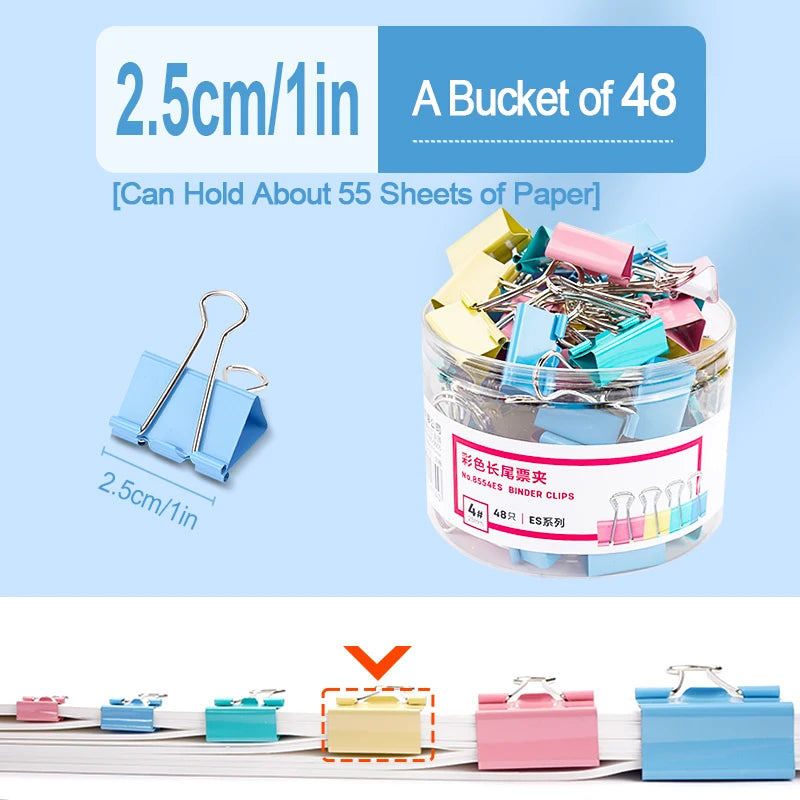 Long Tail Clip Colored Ticket Clip Tailcoat Clip Test Paper File Ticket Clip 1-6 # Size Book Clip Stationery